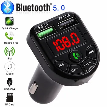 Uus LED FM-Saatja 5.0 Bluetooth Car kit Dual USB autolaadija 3.1 A-1A-2-Port-USB-MP3-Pleier toetab TF/U Disk
