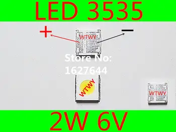 200PCS WOOREE High Power LED Backlight 6V 2W 3535 soe Valge LED LCD-TV/Monitor Backlight Taotluse